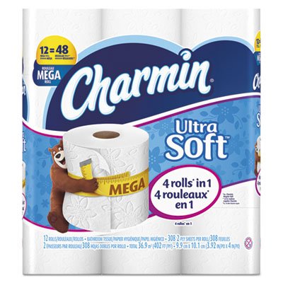 94050 Ultra Soft Bathroom Tissue, 2-Ply, 4 x 3.92, 308/Roll, 12 Roll/Pack, 4 Pk/Ctn PGC94050CT