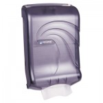 San Jamar Ultrafold Multifold/C-Fold Towel Dispenser, Oceans, 11.75 x 6.25 x 18, Transparent Black Pearl SJMT1790TBK