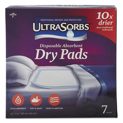 Ultrasorbs Disposable Dry Pads, 23 x 35, White, 7/Box, 6/Carton MIIDRY2336RETCT