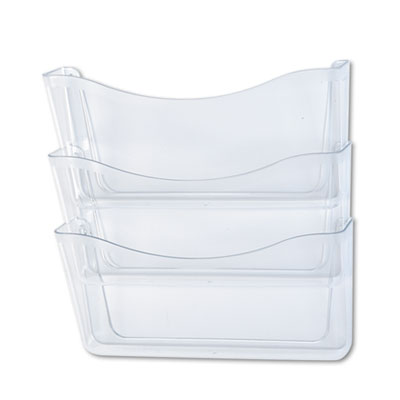 Rubbermaid Unbreakable Three Pocket Wall File Set, Letter, Clear RUB65976ROS