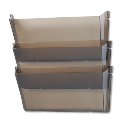 Deflecto Unbreakable Wall File Set, Letter, Three Pocket, Smoke DEF63602RT