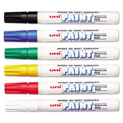 Sanford uni-Paint Marker, Medium Point, Assorted, 6/Set SAN63630
