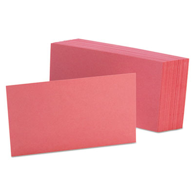 Oxford 7320 CHE Unruled Index Cards, 3 x 5, Cherry, 100/Pack OXF7320CHE