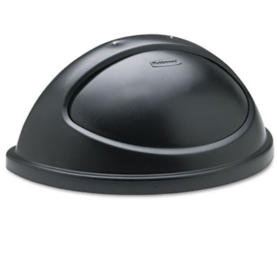 Rubbermaid Commercial FG362000BLA Untouchable Plastic Half-Round Lid, 21.38w x 12.38d x 9.13h, Black RCP362000BK