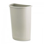 Rubbermaid Commercial FG352000BEIG Untouchable Waste Container, Half-Round, Plastic, 21 gal, Beige RCP352000BG