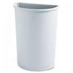 Rubbermaid Commercial FG352000GRAY Untouchable Waste Container, Half-Round, Plastic, 21 gal, Gray RCP352000GY