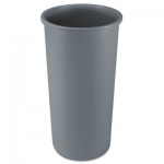 Rubbermaid Commercial FG354600GRAY Untouchable Waste Container, Round, Plastic, 22 gal, Gray RCP354600GY
