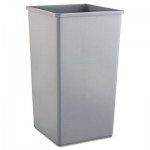 Rubbermaid Commercial FG395900GRAY Untouchable Waste Container, Square, Plastic, 50gal, Gray RCP3959GRA