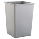 RCP 3958 GRA Untouchable Waste Container, Square, Plastic, 35gal, Gray RCP3958GRA