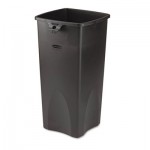 Rubbermaid Commercial FG356988BLA Untouchable Waste Container, Square, Plastic, 23gal, Black RCP356988BK