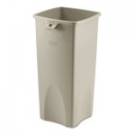 Rubbermaid Commercial FG356988BEIG Untouchable Waste Container, Square, Plastic, 23gal, Beige RCP356988BG