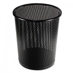 Urban Collection Punched Metal Wastebin, 20.24 oz, Steel, Black Satin, 9"Dia AOPART20017