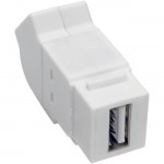 Tripp Lite USB 2.0 All-in-One Keystone/Panel Mount Angled Coupler (F/F), White U060-000-KPA-WH
