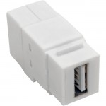 Tripp Lite USB 2.0 All-in-One Keystone/Panel Mount Coupler (F/F), White U060-000-KP-WH