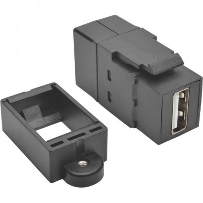 Tripp Lite USB 2.0 All-in-One Keystone/Panel Mount Coupler (F/F), Black U060-000-KP-BK