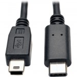 USB 2.0 Hi-Speed Cable (5-Pin Mini-B Male to USB Type-C Male), 6-ft U040-006