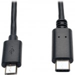 USB 2.0 Hi-Speed Cable (Micro-B Male to USB Type-C Male), 6-ft U040-006-MICRO