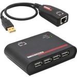 Hall Research USB 2.0 on Cat6 Extender Kit with Hub U2-160-4