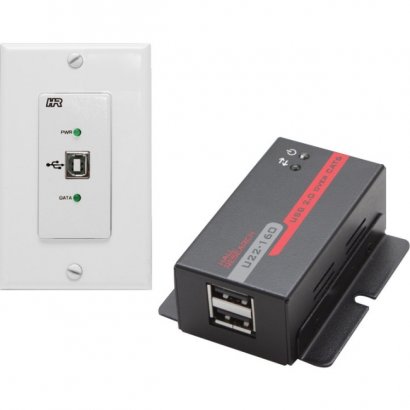Hall Research USB 2.0 Over UTP Extender Decora Wall Plate with 2-Port Hub U22-160-DP