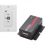 Hall Research USB 2.0 Over UTP Extender Decora Wall Plate with 2-Port Hub U22-160-DP