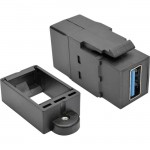 Tripp Lite USB 3.0 All-in-One Keystone/Panel Mount Coupler (F/F), Black U325-000-KP-BK