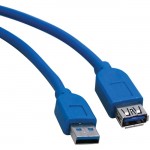 Tripp Lite USB 3.0 SuperSpeed Extension Cable - USB-A to USB-A, M/F, Blue, 16 ft U324-016
