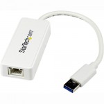 StarTech.com USB 3.0 to Gigabit Ethernet Adapter NIC w/ USB Port - White USB31000SPTW