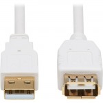 Tripp Lite USB-A Antibacterial Extension Cable (M/F), USB 2.0, White, 3 ft U024AB-003-WH