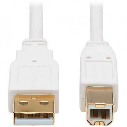 Tripp Lite USB-A to USB-B Antibacterial Cable (M/M), USB 2.0, White, 6 ft U022AB-006-WH