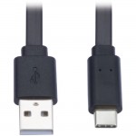 Tripp Lite USB-A to USB-C Flat Cable (M/M), Black, 6 ft. (1.8 m) U038-006-FL