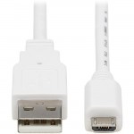 Tripp Lite USB-A to USB Micro-B Antibacterial Cable (M/M), USB 2.0, White, 6 ft U050AB-006
