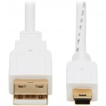 Tripp Lite USB-A to USB Mini-B Antibacterial Cable (M/M), USB 2.0, White, 6 ft U030AB-006