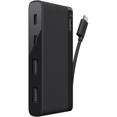 Belkin USB-C 4-Port Mini Hub (For Business / Bag & Label) B2B153-04-BLK