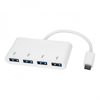 StarTech.com USB-C Hub - 4-Port USB 3.0 - USB-C to 4x USB-A - Bus Powered - White HB30C4ABW