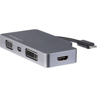 StarTech.com USB-C Multiport Video Adapter - 4-in-1 Aluminum - 4K 60Hz - Space Gray CDPVDHDMDP2G