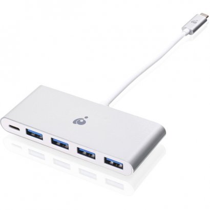 Iogear USB-C to 4 Port USB-A Hub with Power Delivery Pass-Thru GUH3C4PD