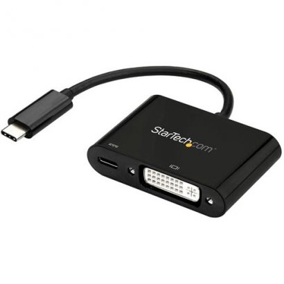 StarTech.com USB-C to DVI Adapter with USB Power Delivery - 1920 x 1200 - Black CDP2DVIUCP
