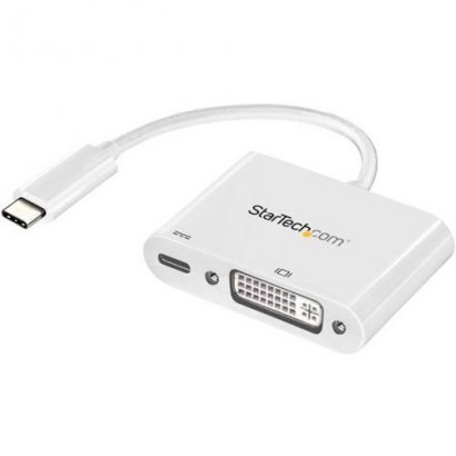 StarTech.com USB-C to DVI Adapter with USB Power Delivery - 1920 x 1200 - White CDP2DVIUCPW