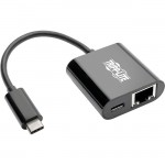 Tripp Lite USB-C to Gigabit Network Adapter with USB-C PD Charging - Thunderbolt 3, Black U436-06N-GB-C