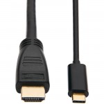 Tripp Lite USB-C to HDMI Adapter, M/M, Black, 3 ft U444-003-H4K6BM