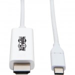 Tripp Lite USB-C to HDMI Adapter, M/M, White, 3 ft U444-003-H4K6WE