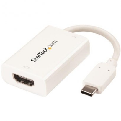 StarTech.com USB-C to HDMI Video Adapter with USB Power Delivery - 4K 60Hz - White CDP2HDUCPW