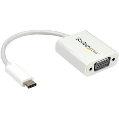 StarTech USB-C to VGA adapter - USB Type-C to VGA Video Converter - White CDP2VGAW