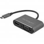 StarTech.com USB-C To VGA and HDMI Adapter - 2-in-1 - 4K 30Hz - Space Gray CDP2HDVGA