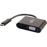C2G USB-C To VGA Video Adapter Converter With Power Delivery - Black 29533