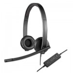 981-000574 USB H570e Over-the-Head Wired Headset, Binaural, Black LOG981000574