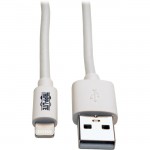 Tripp Lite USB Sync/Charge Cable with Lightning Connector, White, 10 ft. (3 m) M100-010-WH