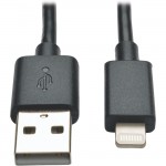 USB Sync/Charge Cable with Lightning Connector - Black, 10-in M100-10N-BK