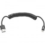 USB Sync/Charge Coiled Cable with Lightning Connector (M/M), Black, 4 ft. M100-004COIL-BK