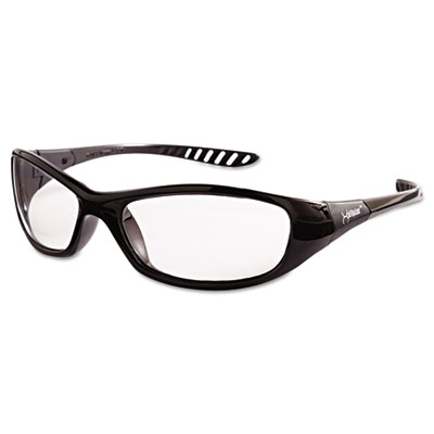 KleenGuard V40 HellRaiser Safety Glasses, Black Frame, Clear Lens KCC20539
